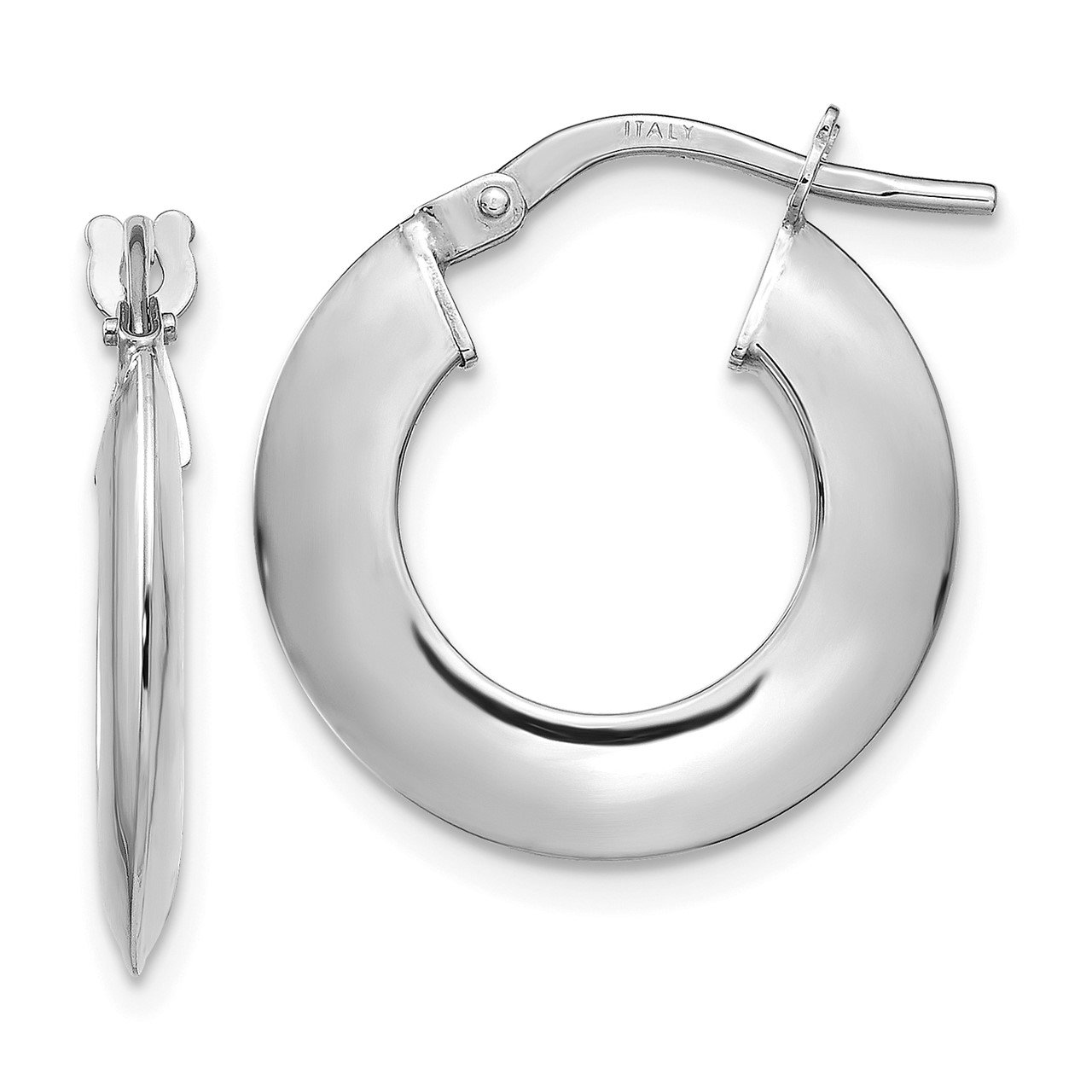 Leslie's 14k White Gold Polished Hoop Earrings