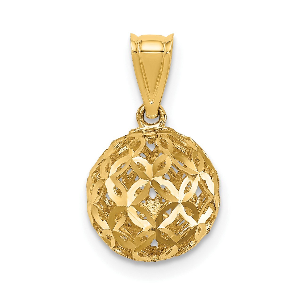 14K D/C Ball Dangle Pendant