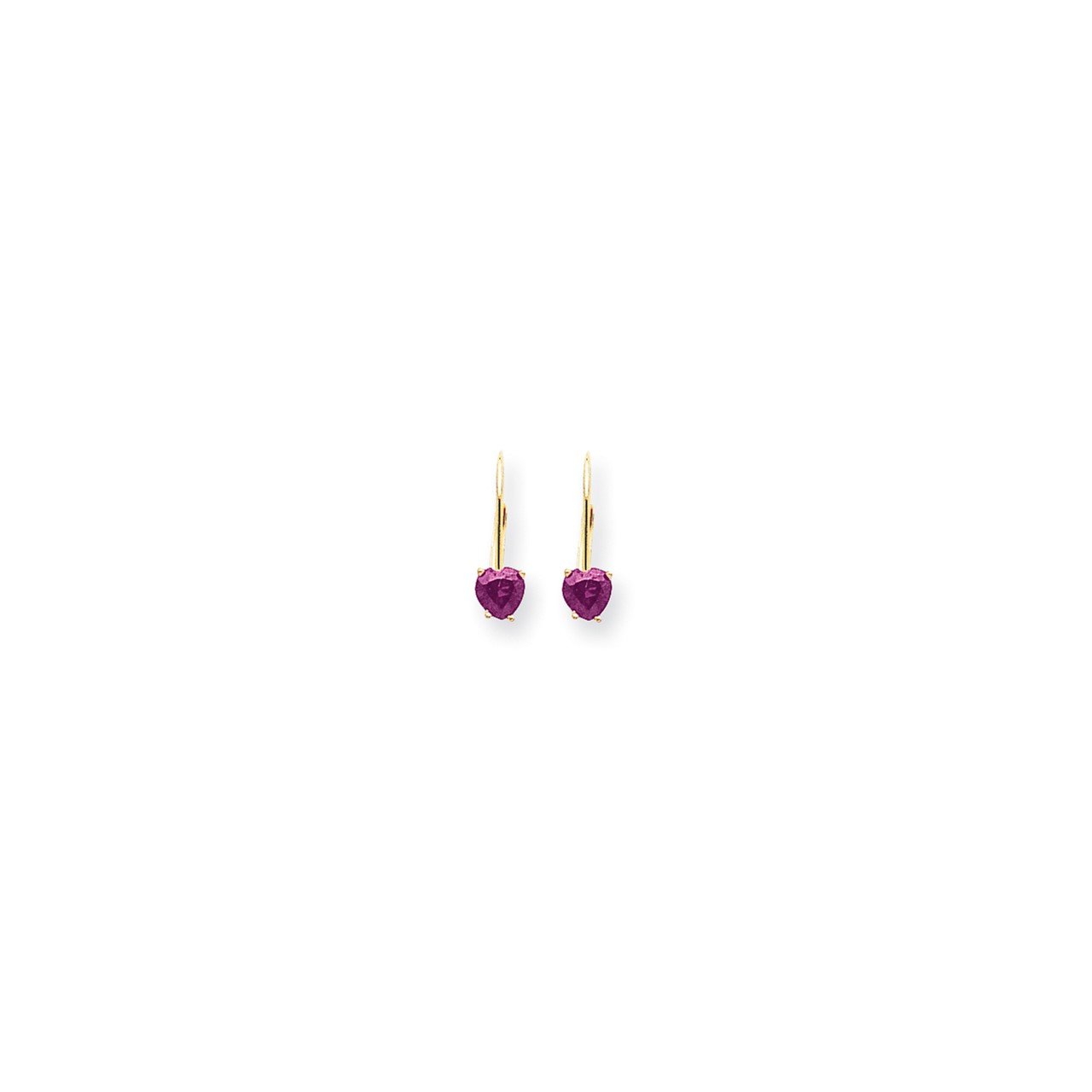 14k 5mm Heart Pink Sapphire earring