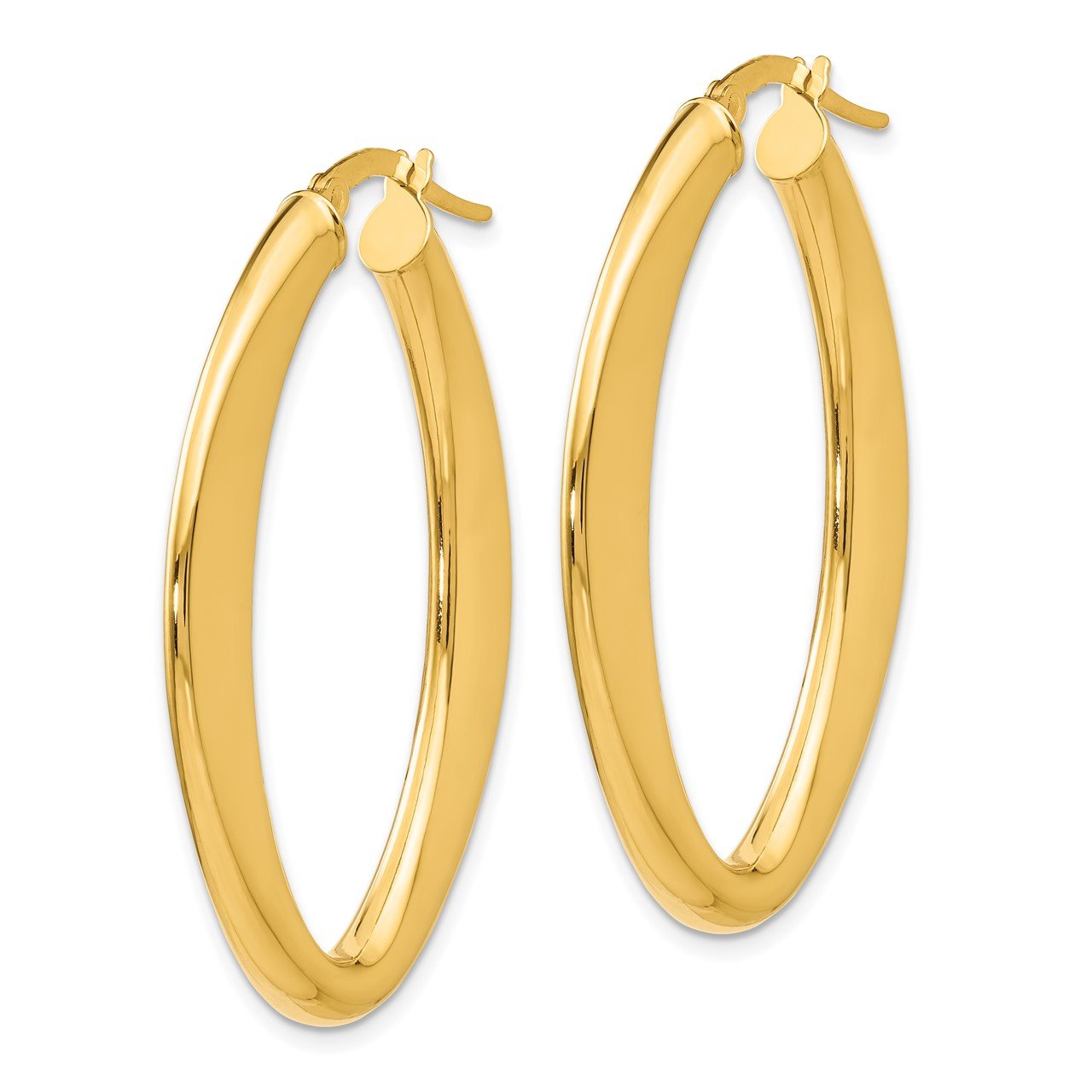 Leslie's 14K Polished Oval Hoop Earrings-1