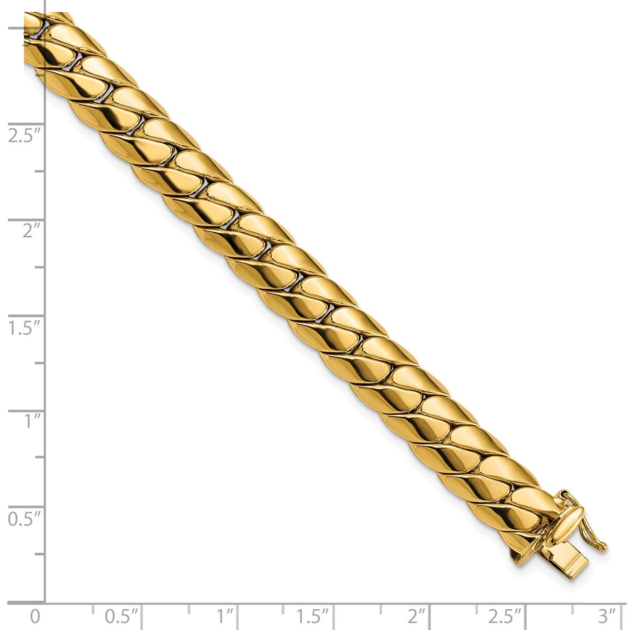 14K Polished Fancy Link Men's Bracelet-2