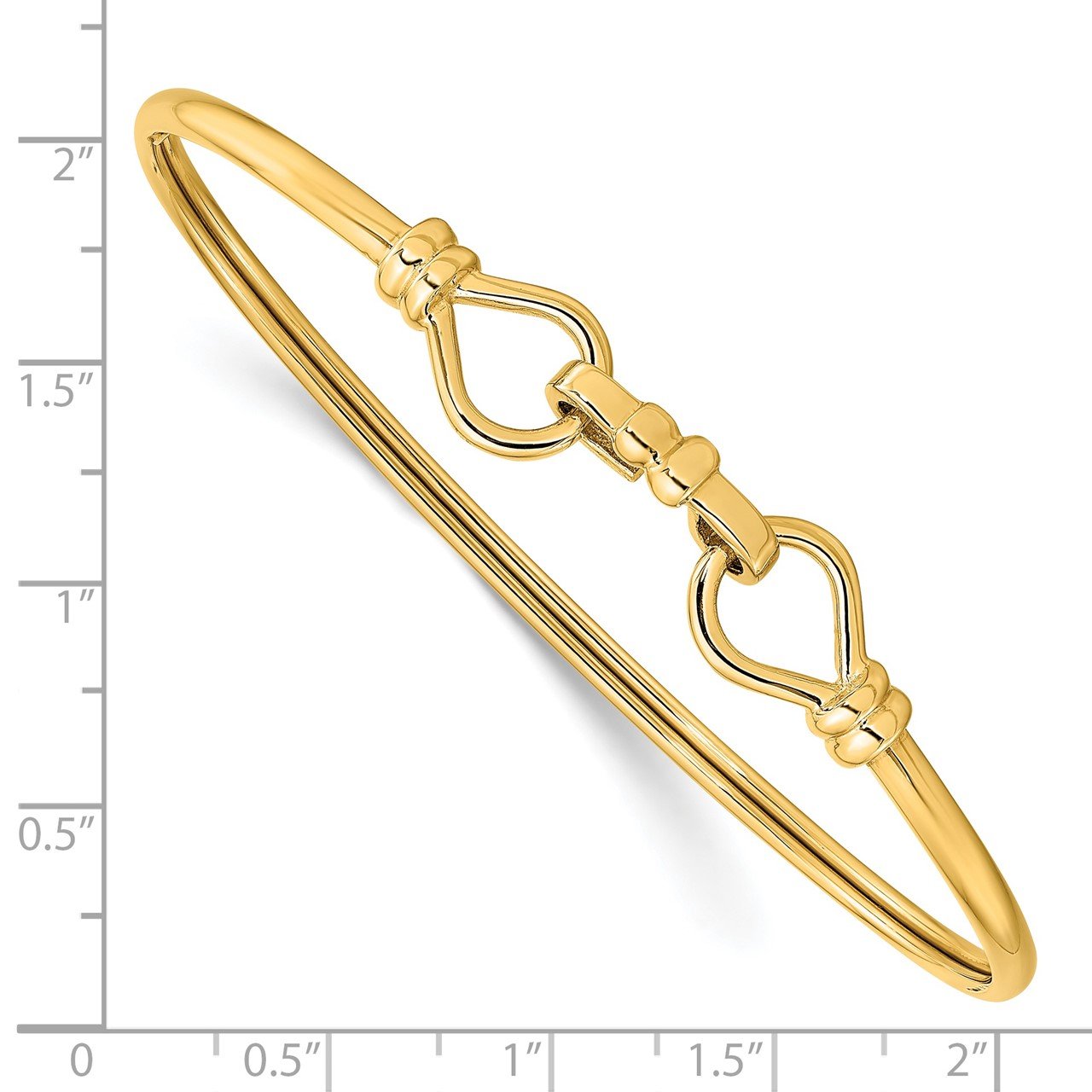 14K Polished Fancy Flexible Hook Bangle-2