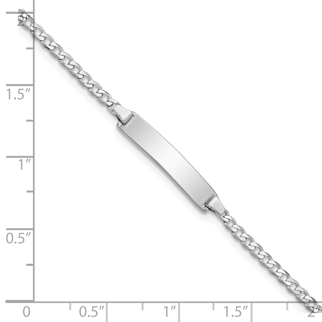 14k WG Flat Curb Link ID Bracelet-2