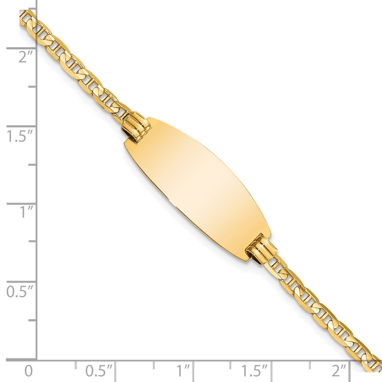 14ky Oval Anchor ID Bracelet-2