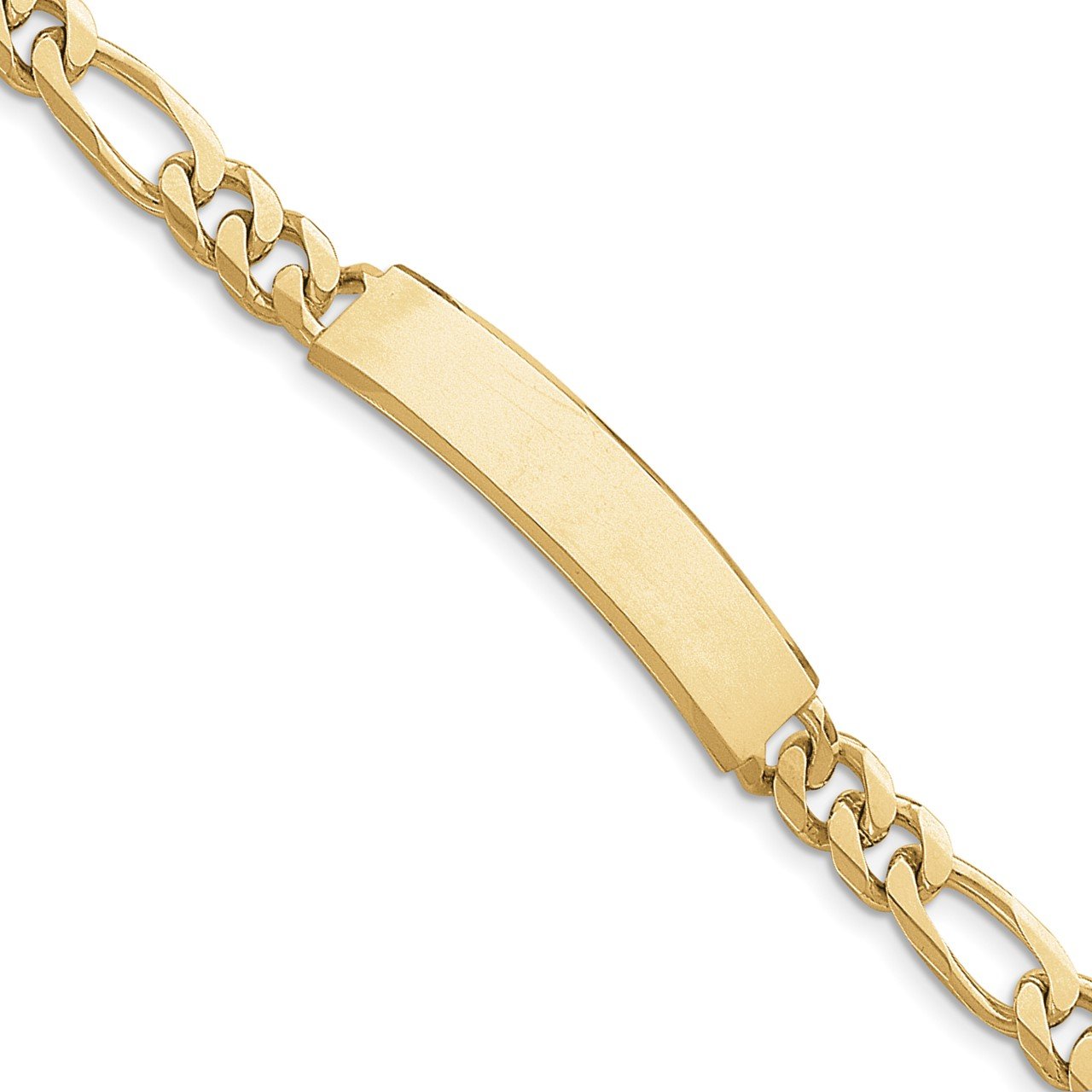 14k Hand-polished Figaro ID Bracelet