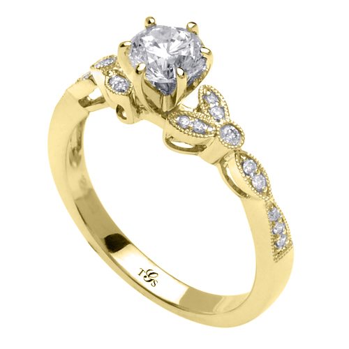 14K White Gold Natural Diamond Engagement Ring-2