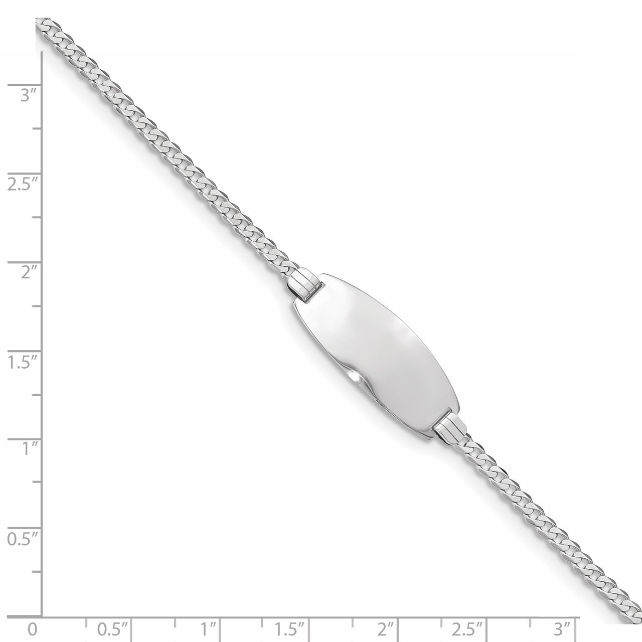 14k White Gold Oval Curb ID Bracelet-2