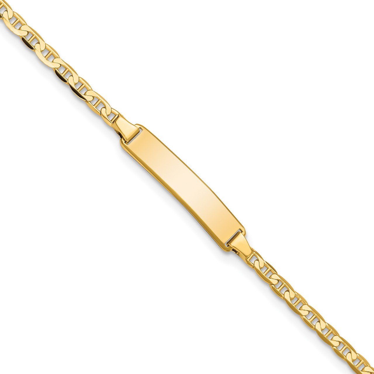 14k Flat Anchor Link ID Bracelet