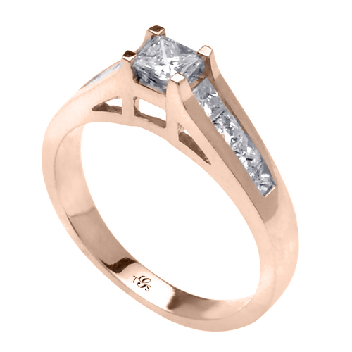 14K White Gold Natural Diamond Engagement Ring-1