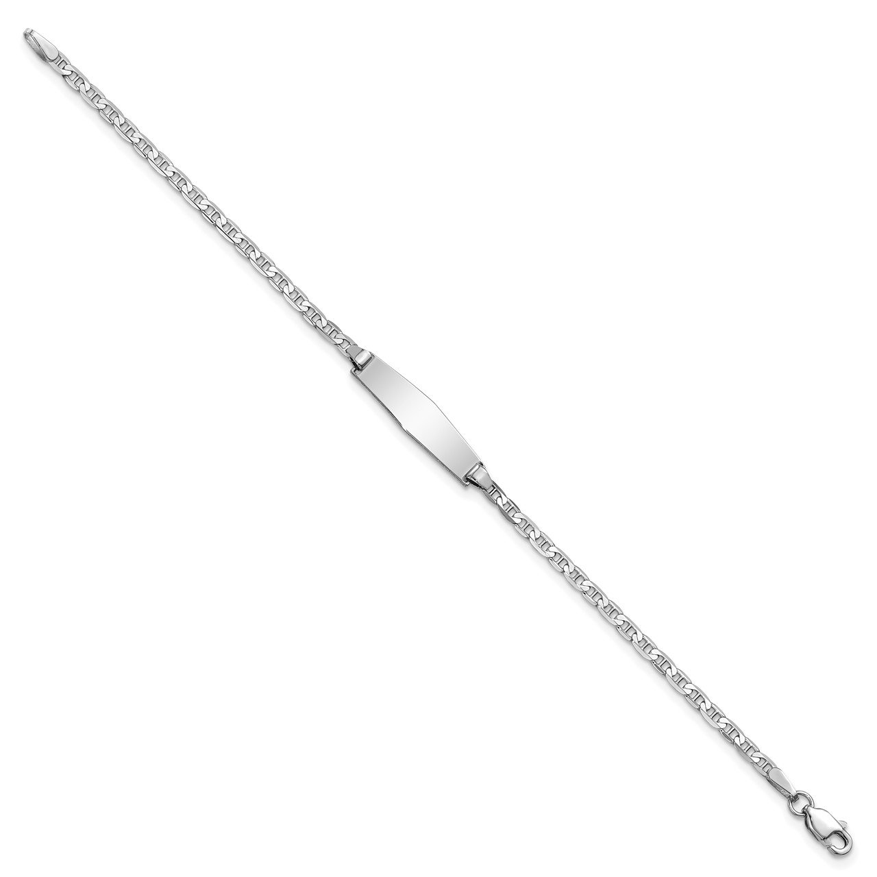 14k WG Soft Diamond Shape Anchor Link ID Bracelet-1