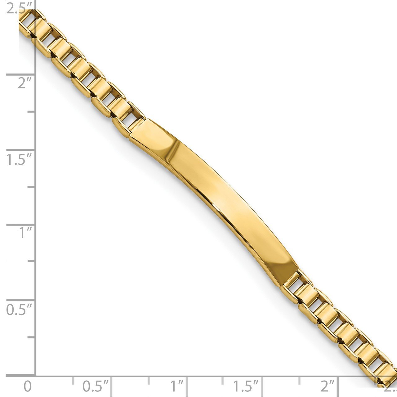 14K Polished Fancy Link ID 7.5in Bracelet-2