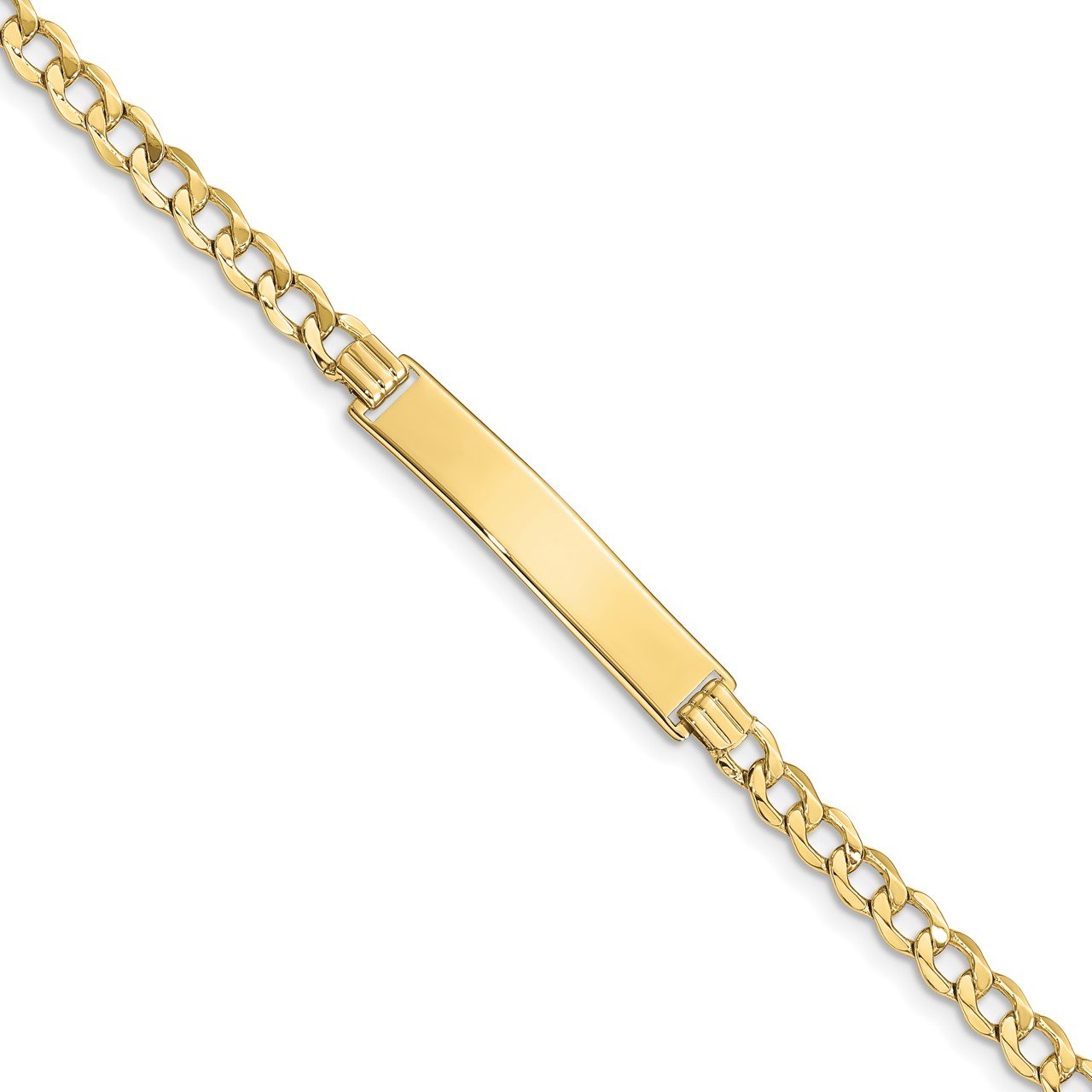 10k Semi-solid Curb Link ID Bracelet