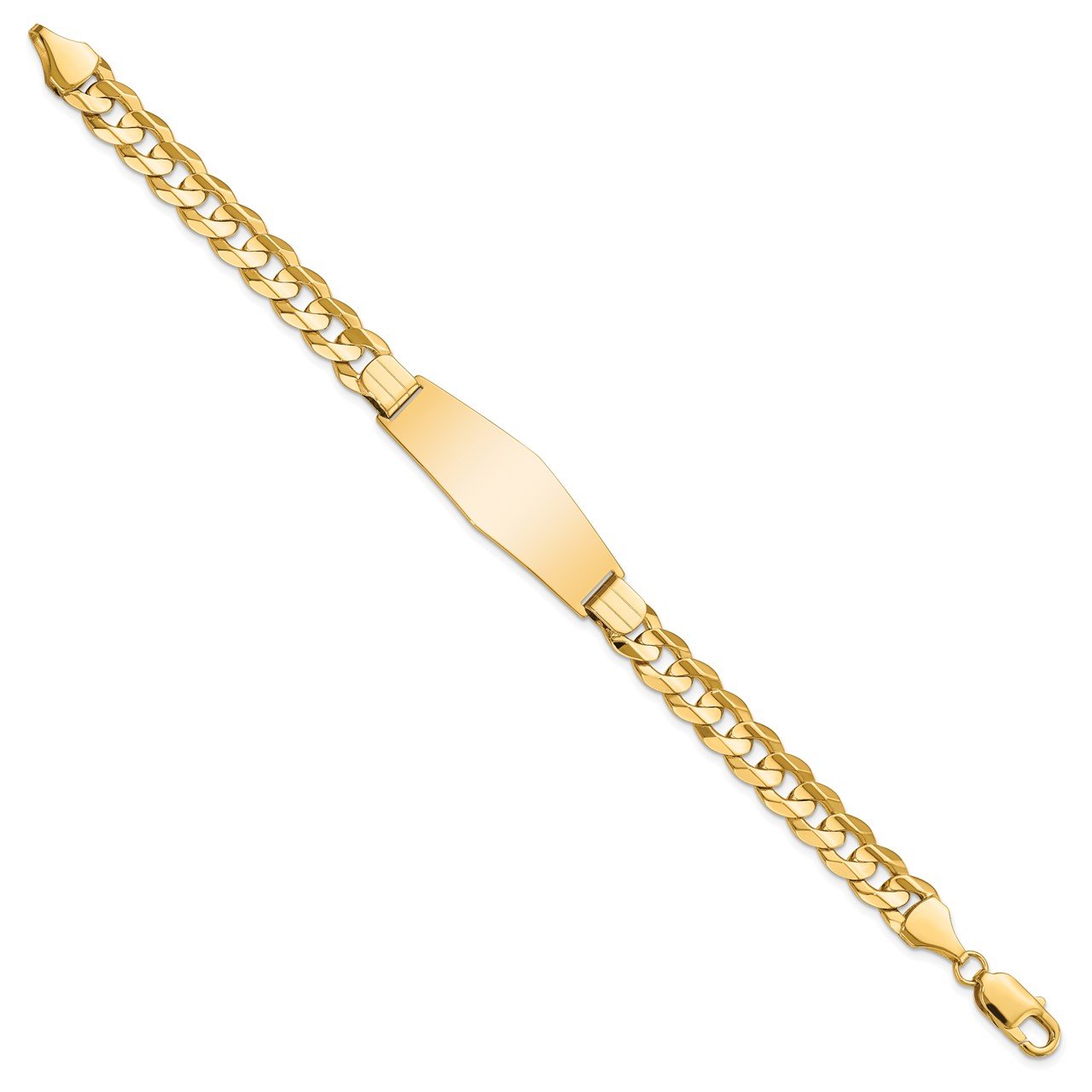 14k Curb Soft Diamond Shape ID Bracelet-1