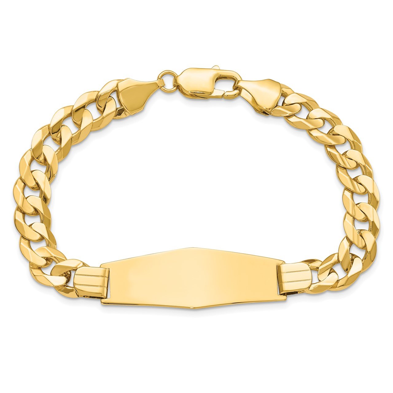 14k Curb Soft Diamond Shape ID Bracelet-3