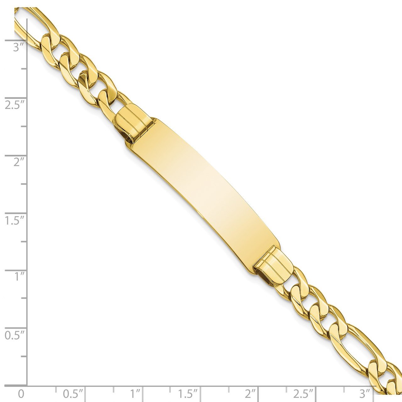 10k Figaro Link ID Bracelet-2