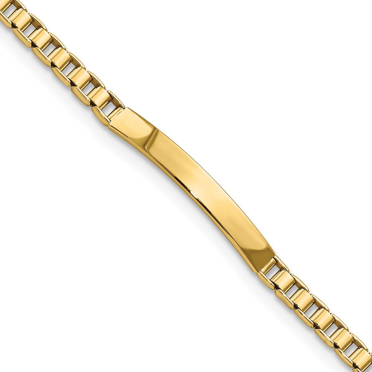 14K Polished Fancy Link ID 7.5in Bracelet