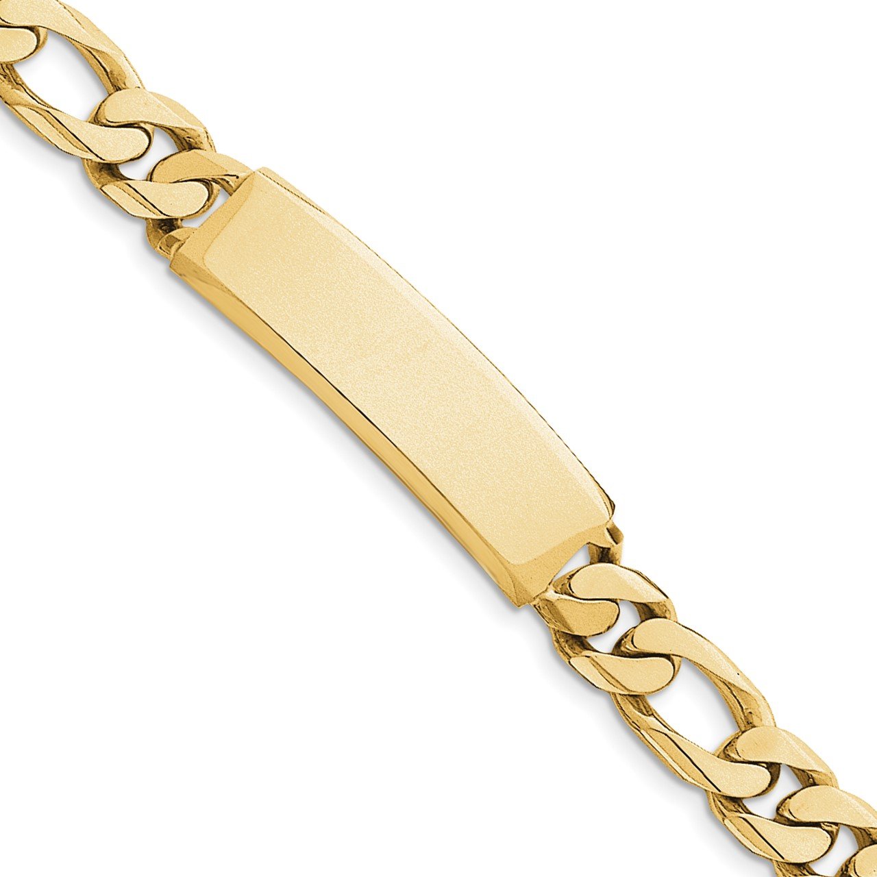 14k Hand-polished Figaro Link ID Bracelet