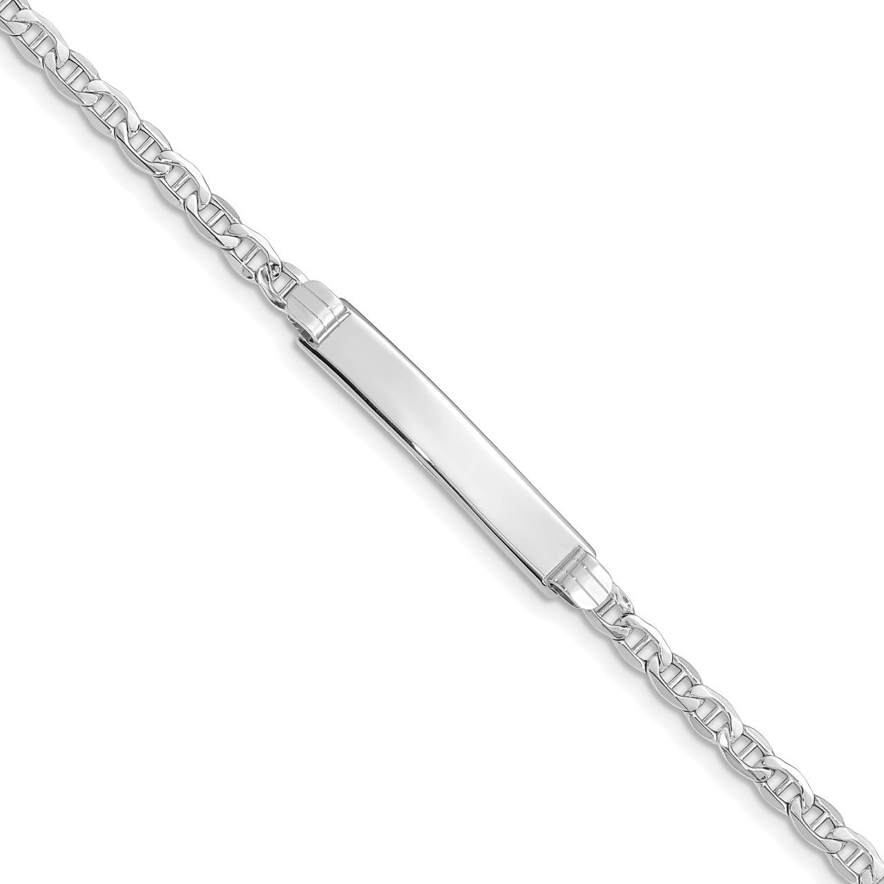14k WG Semi-Solid Anchor Link ID Bracelet-0