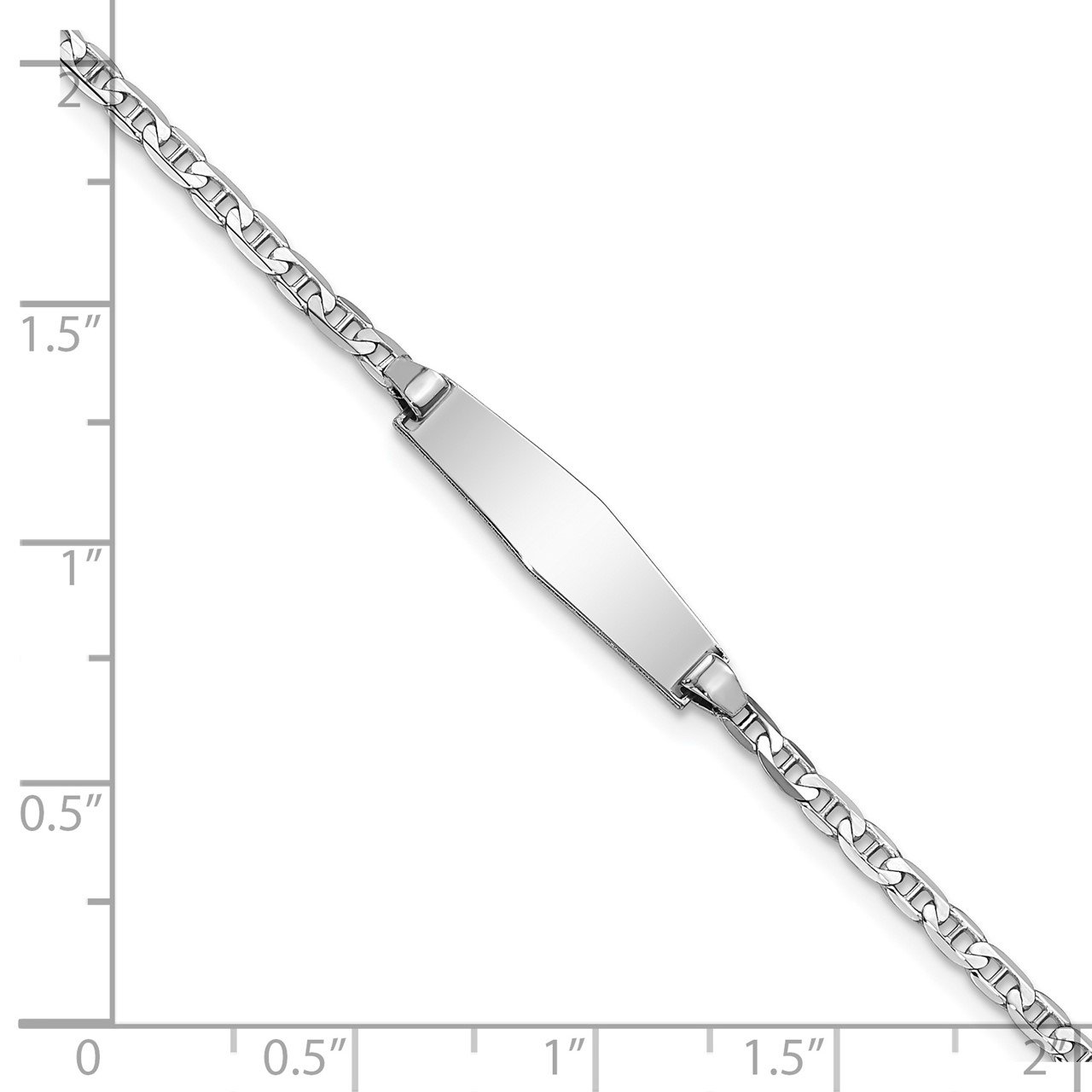 14k WG Soft Diamond Shape Anchor Link ID Bracelet-2