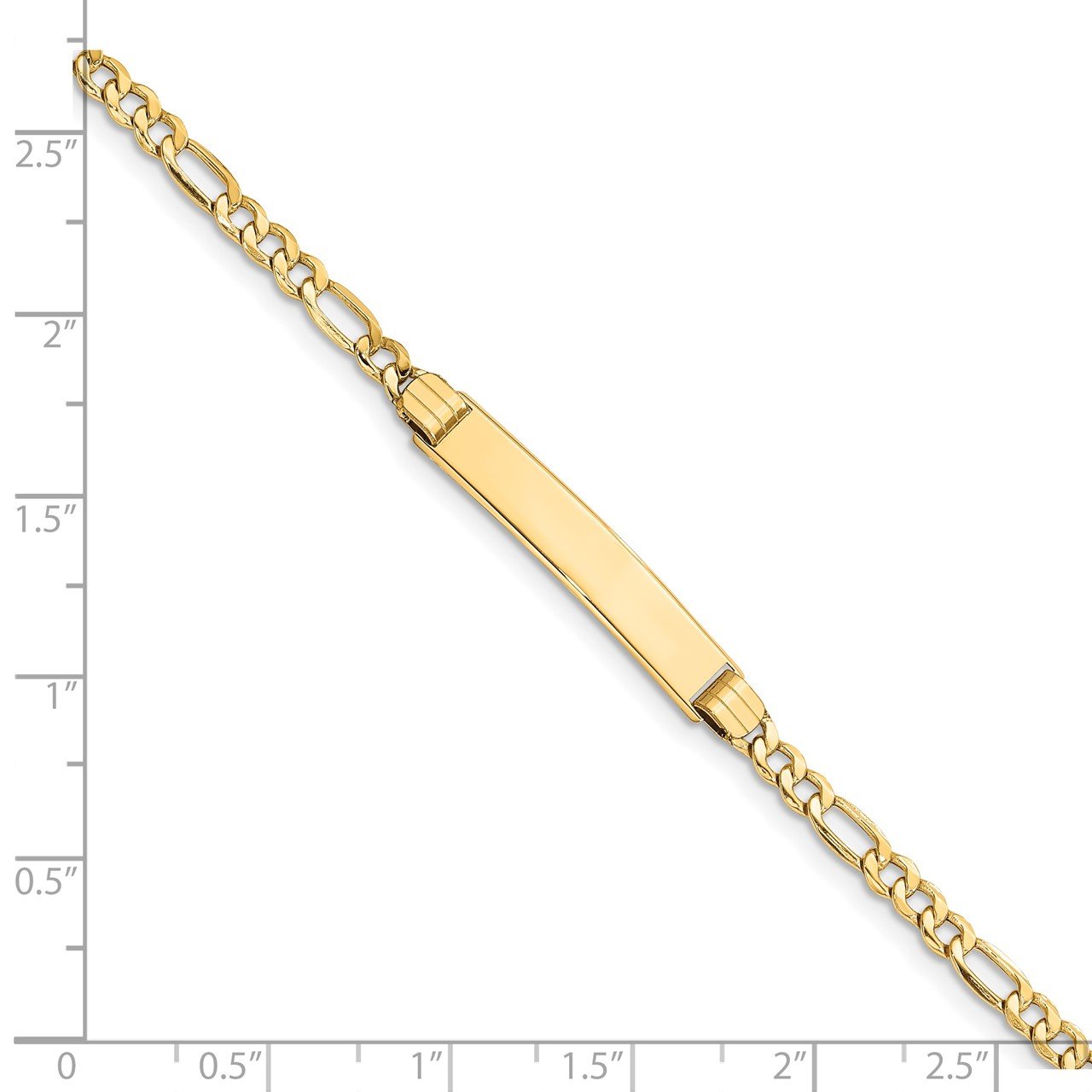 14k Semi-solid Polished Figaro Link ID Bracelet-2