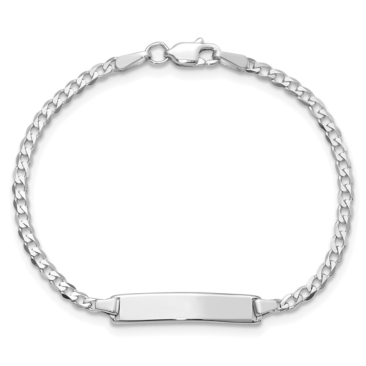 14k WG Flat Curb Link ID Bracelet-3