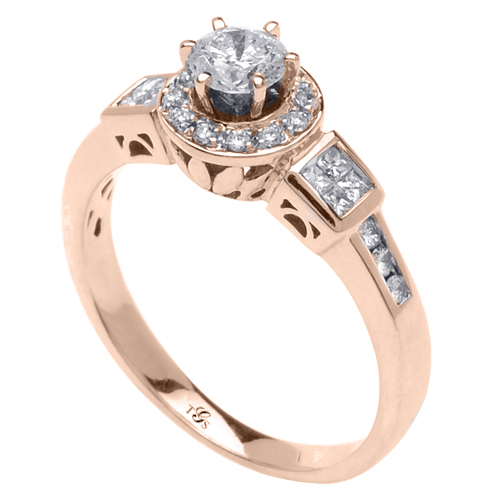 14K White Gold Natural Diamond Engagement Ring-1