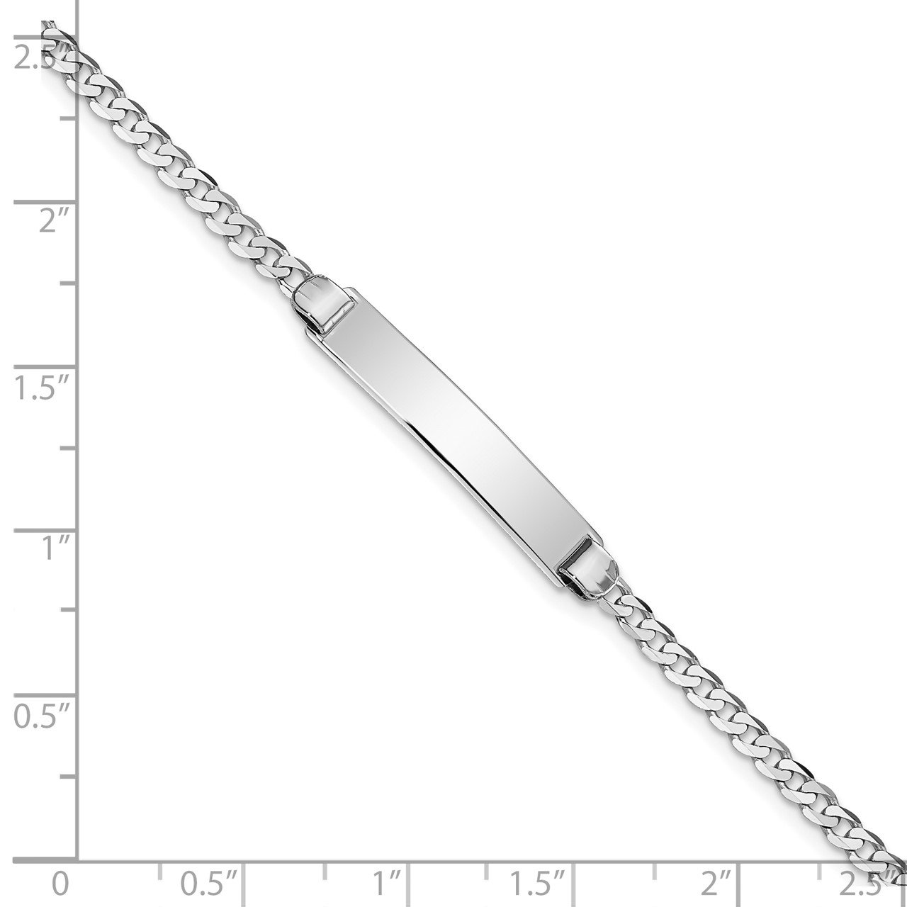 14k WG Flat Curb Link ID Bracelet-2