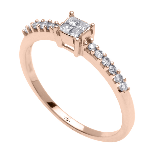 14K White Gold Natural Diamond Engagement Ring-2