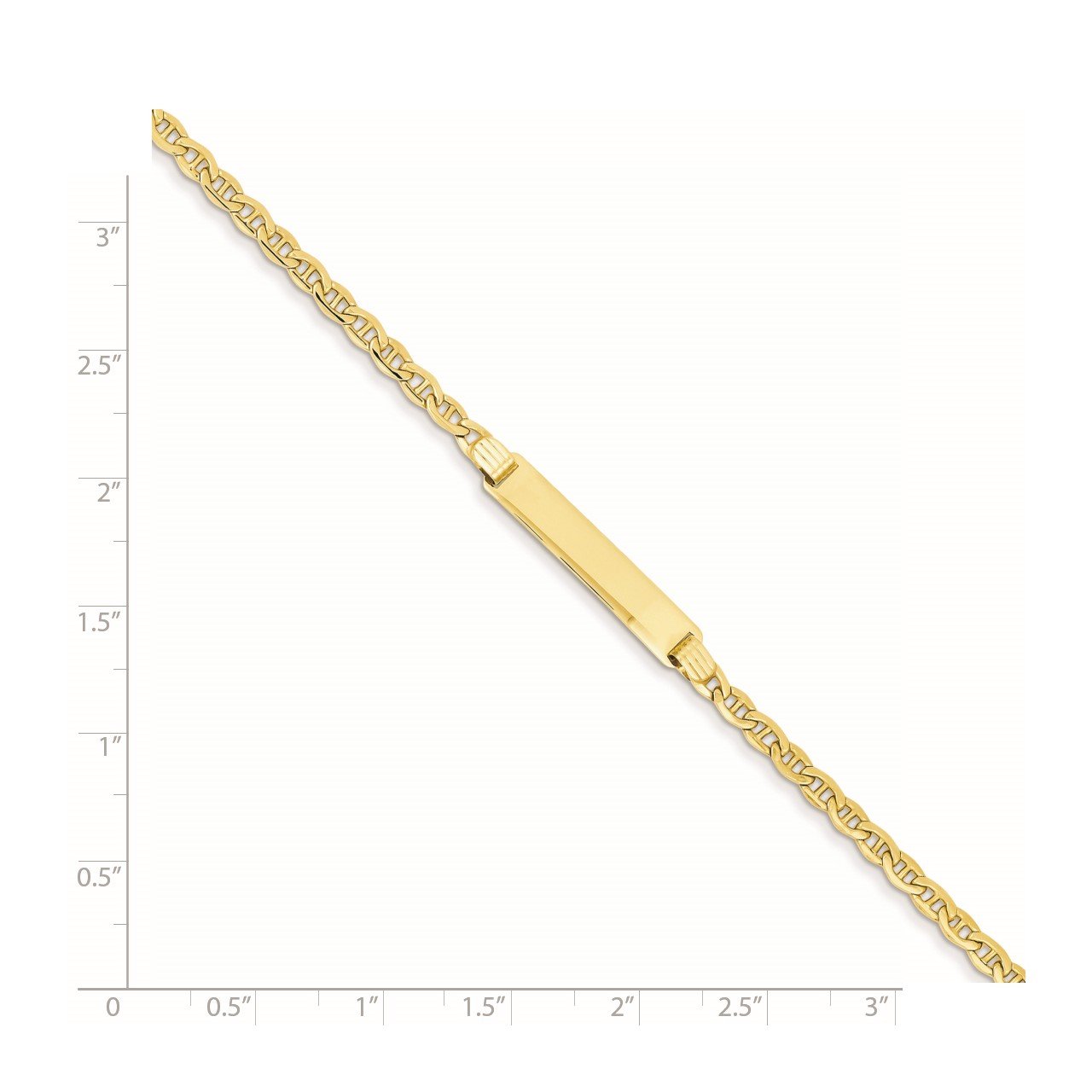 14k Semi-solid Anchor Link ID Bracelet-3