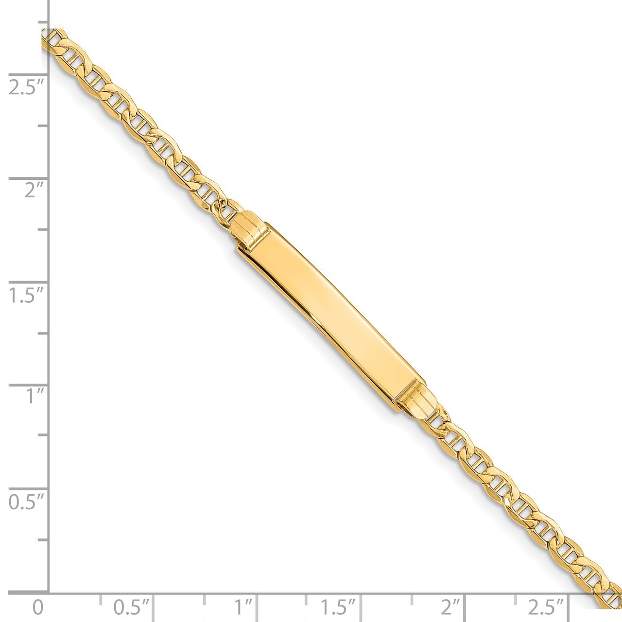 14k Semi-solid Anchor Link ID Bracelet-2