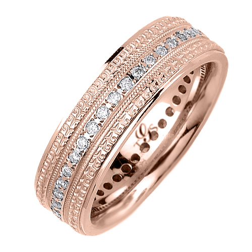 14k White / Yellow / Rose Gold Diamond  Band-0