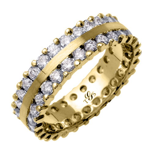 14k White / Yellow / Rose Gold Diamond Band-1