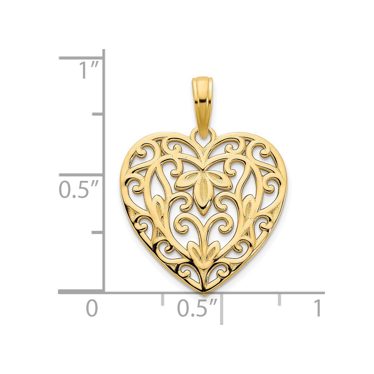 14ky Fancy Heart Pendant-2