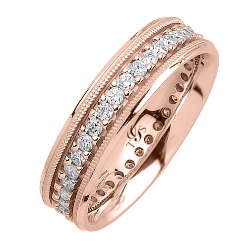 14k White / Yellow / Rose Gold Diamond Band-2