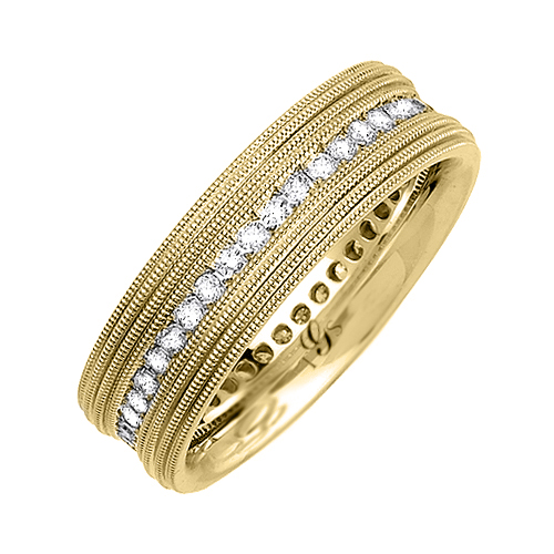 14k White / Yellow / Rose Gold Diamond Band-3