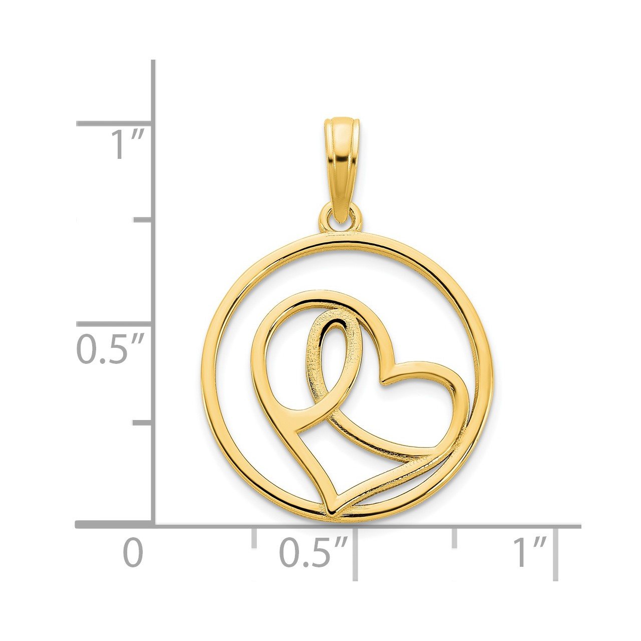 14ky Heart Circle Pendant-2