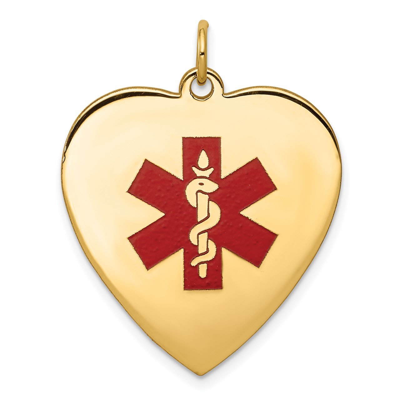 14k Heart-Shaped Enameled Medical Jewelry Pendant