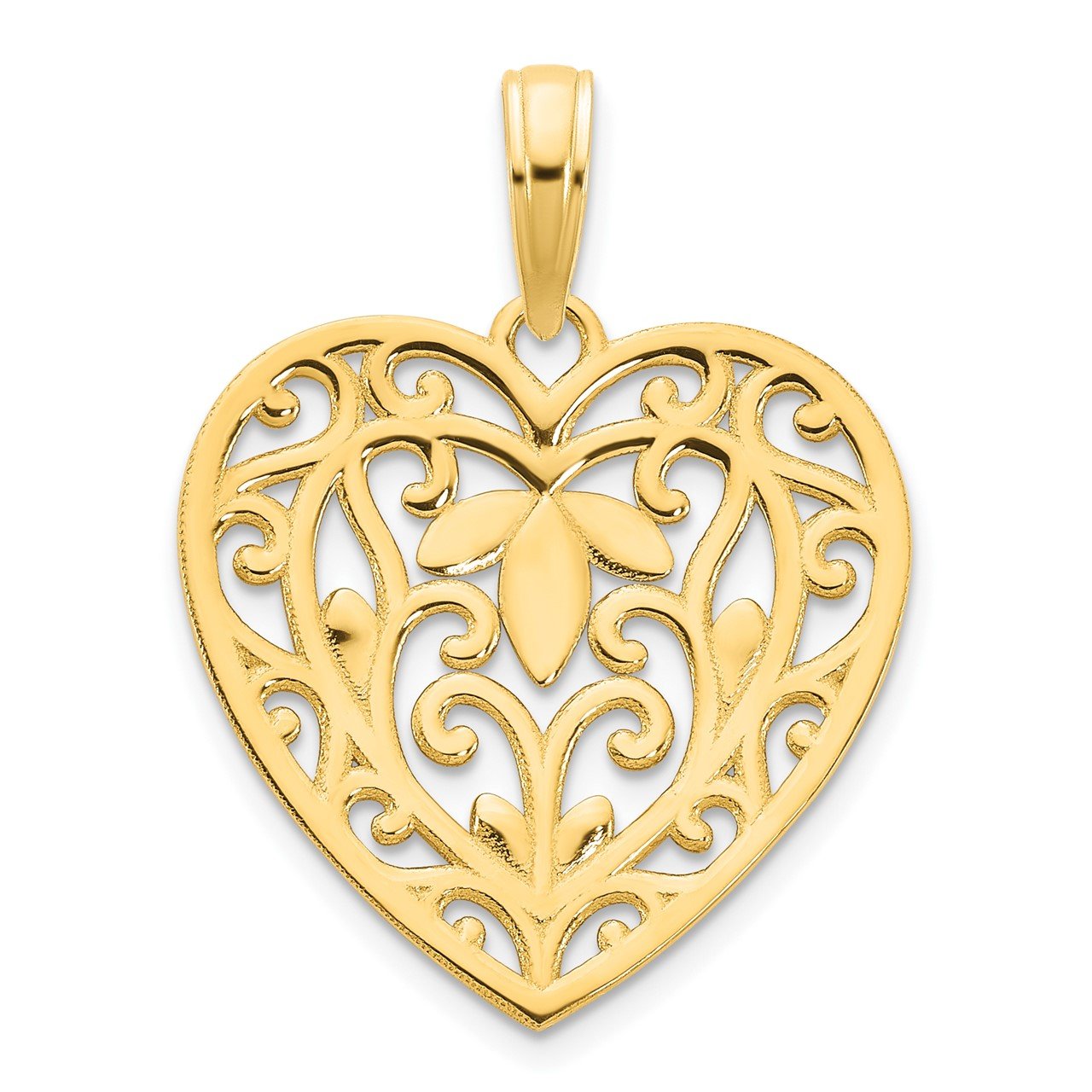 14ky Fancy Heart Pendant-3