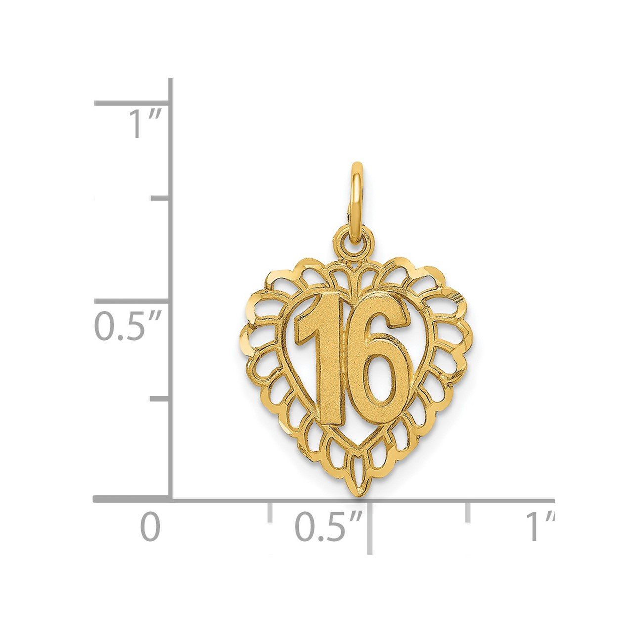 14k 16 in a Heart Charm-3