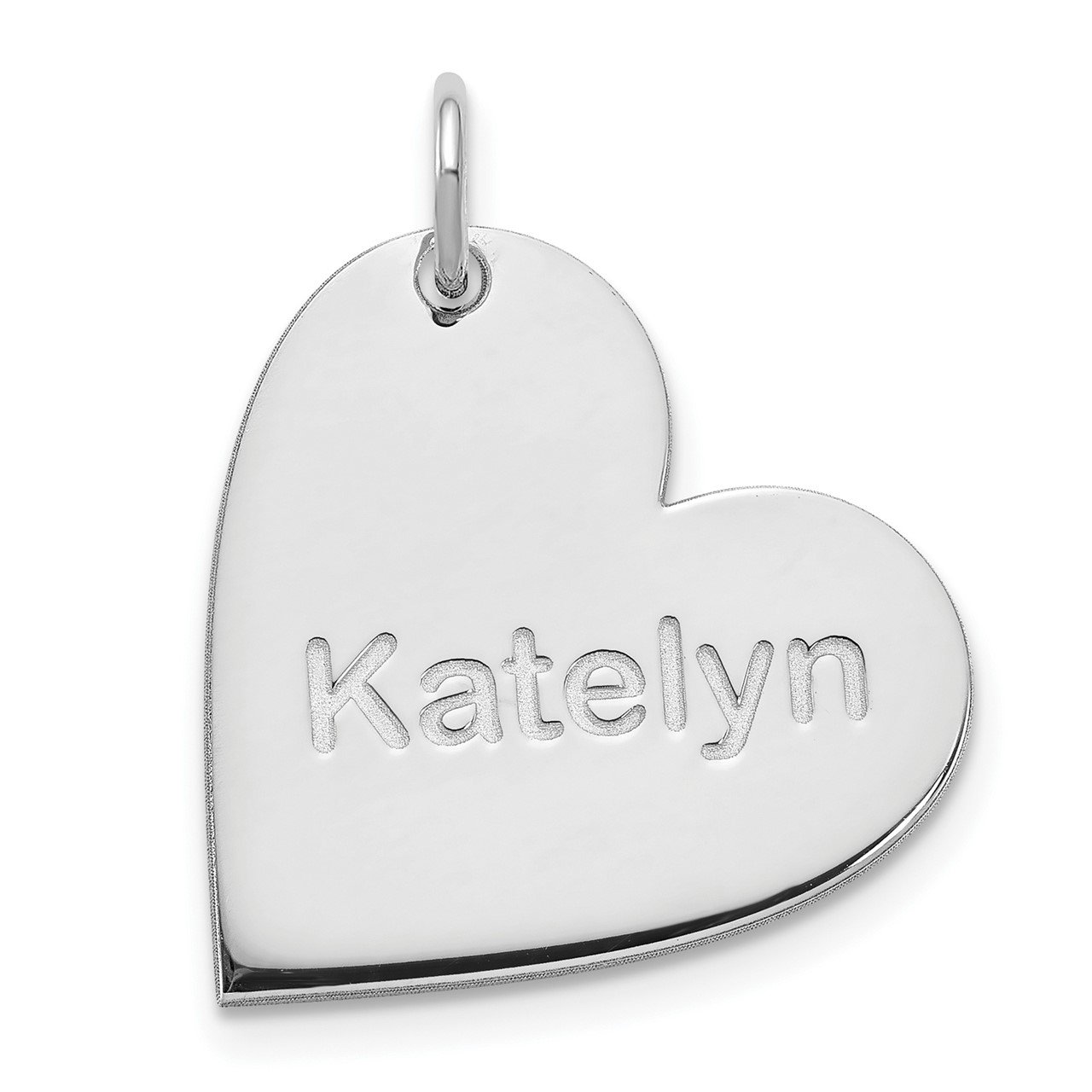 14K White Gold Personalized Heart Charm