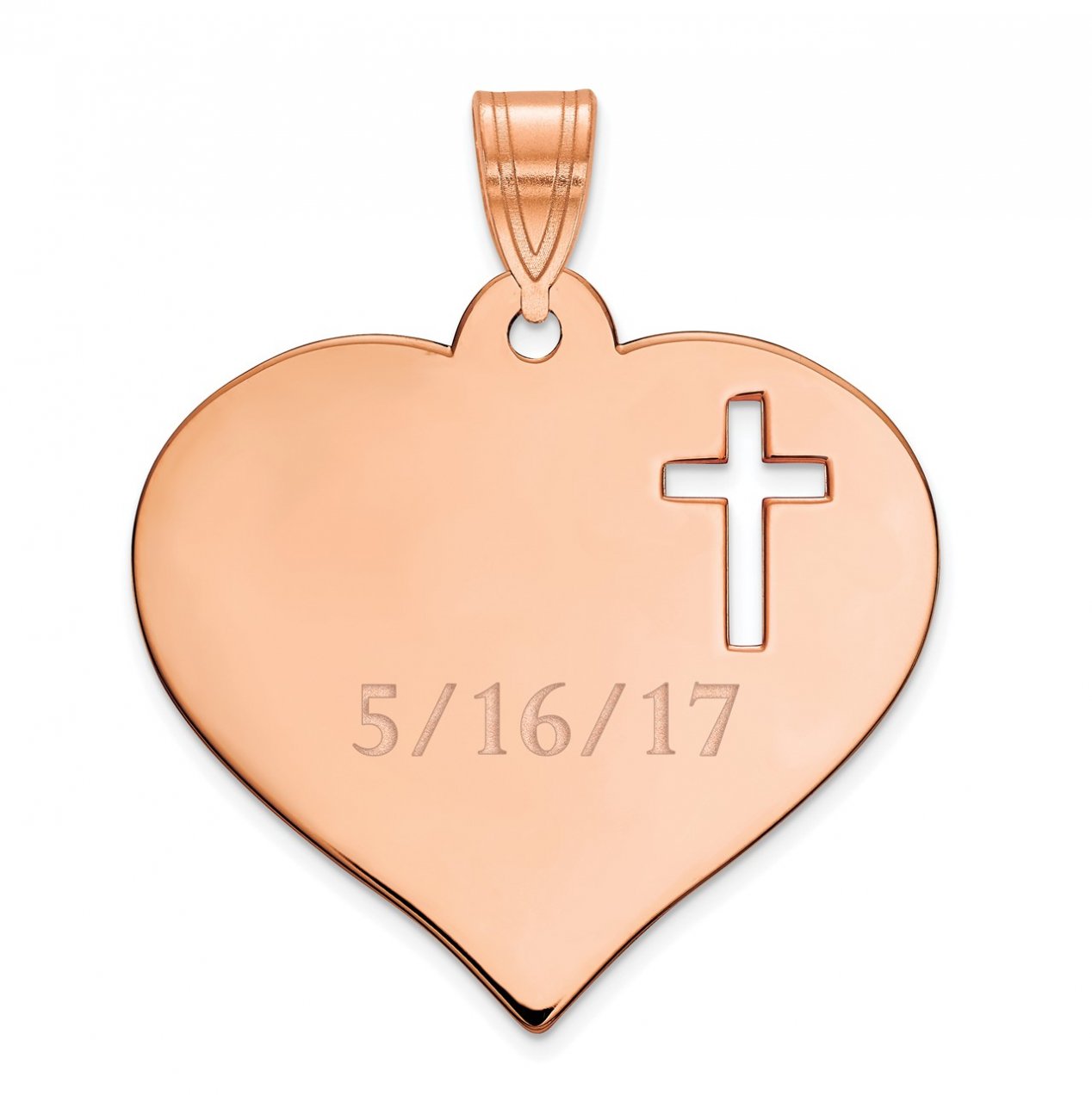 Heart with Cutout Cross and Engraving Pendant Heart with Cutout Cross and Engraving Pendant