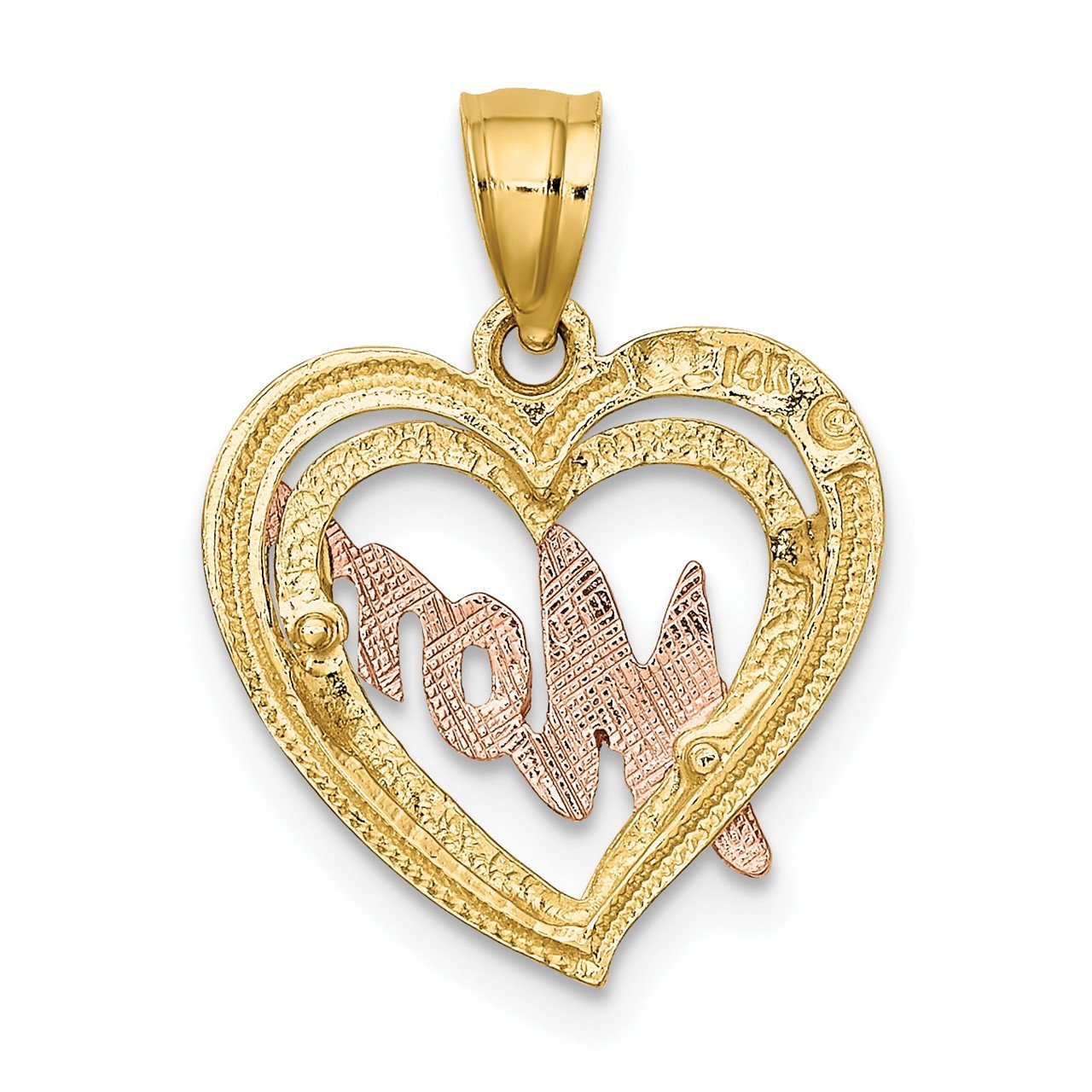 14k Two-Tone MOM Heart Charm-3