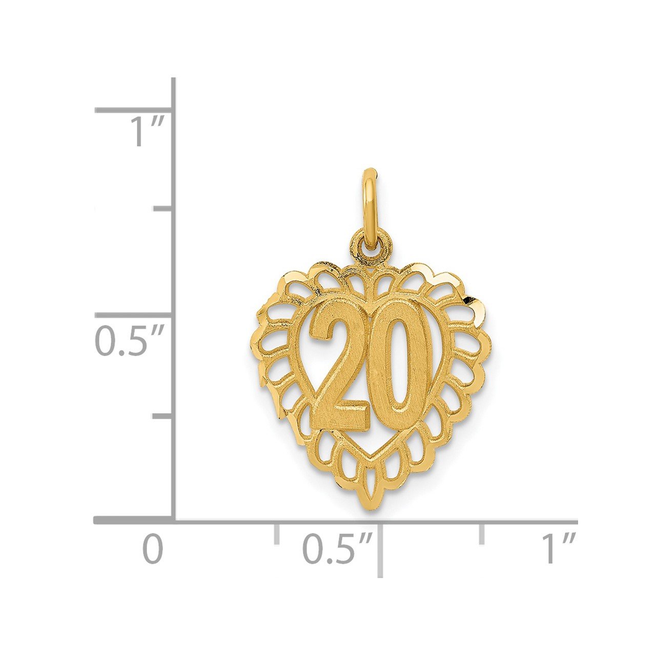 14k 20 in Heart Charm-3