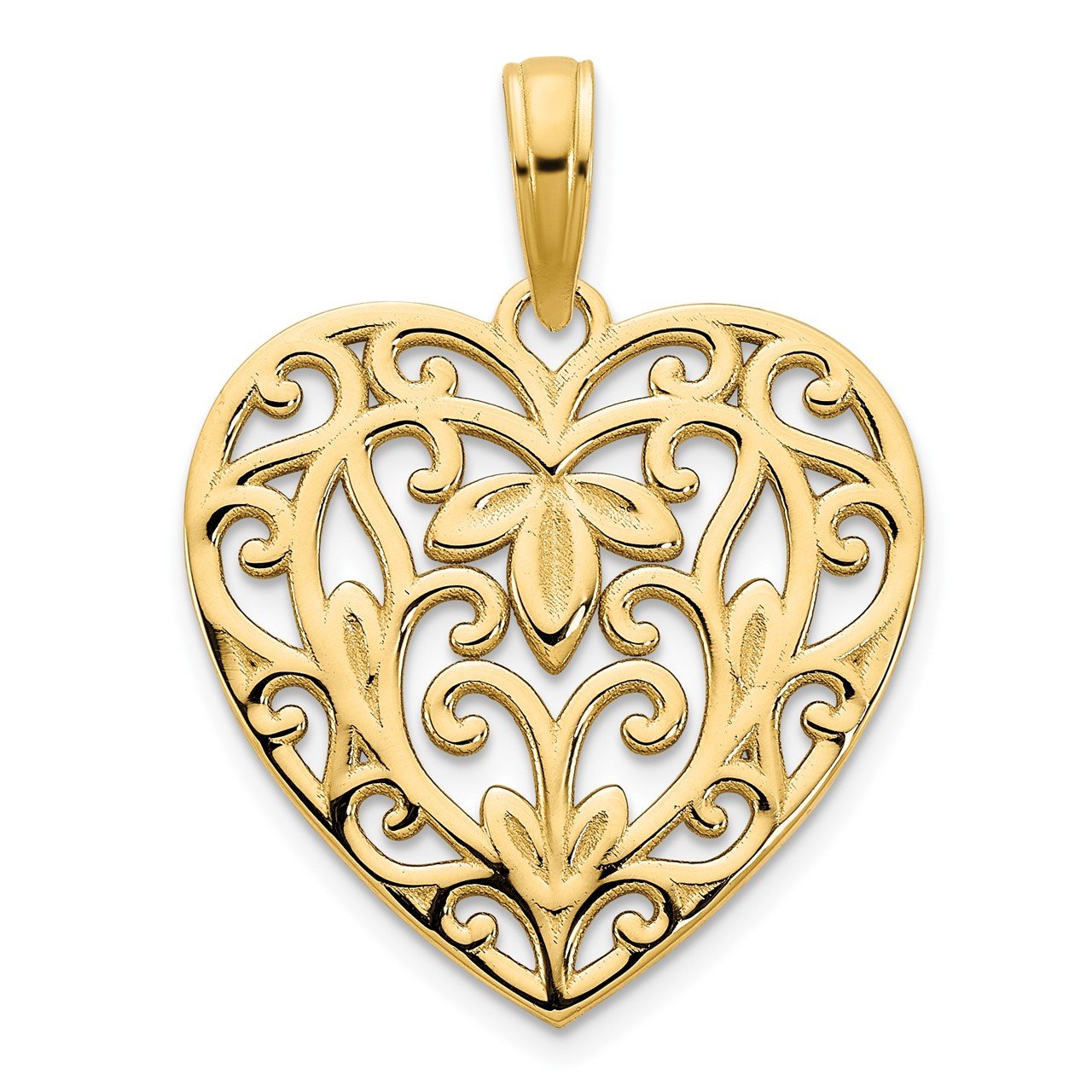 14ky Fancy Heart Pendant