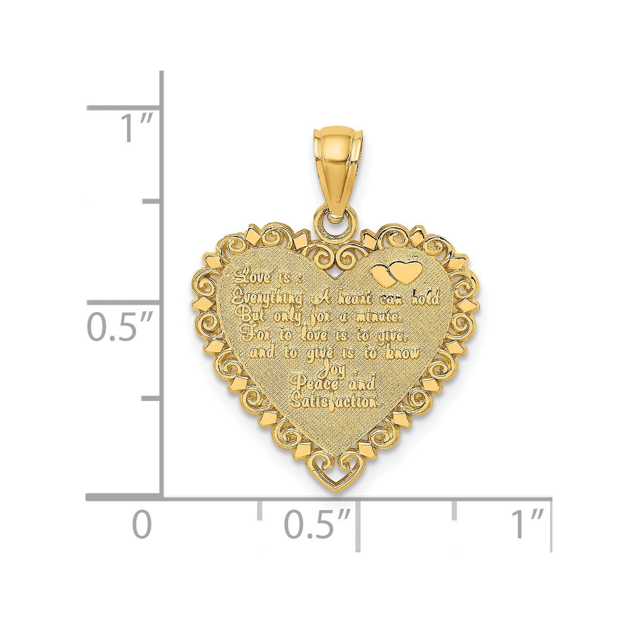 14K LOVE IS...HEART Charm-2