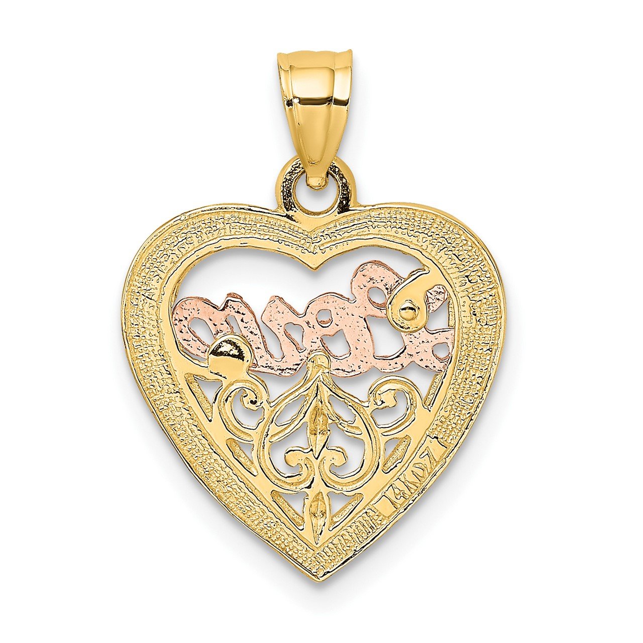 14k Two-Tone LOVE Heart Charm-3