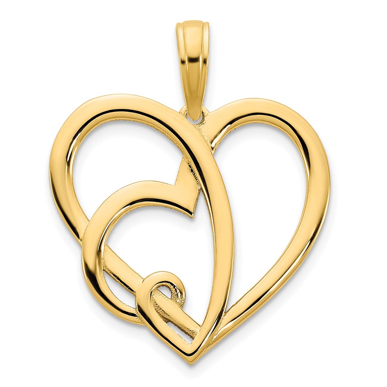 14k Heart in a Heart Pendant