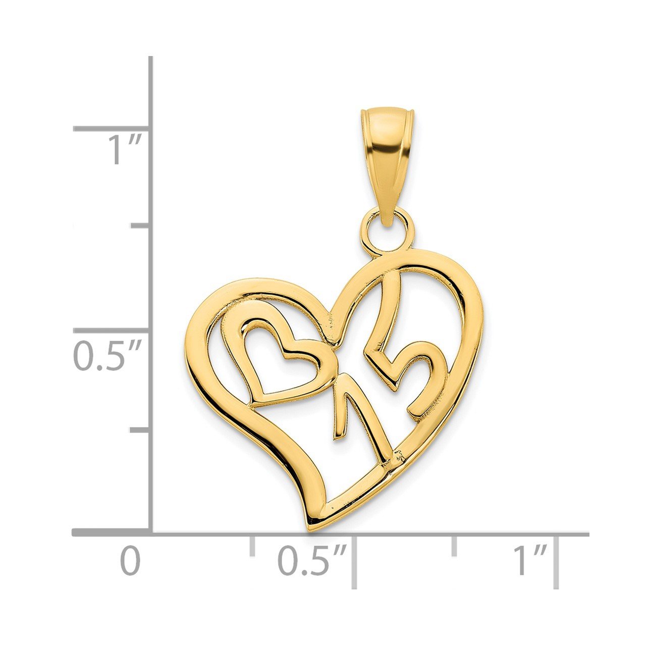 14k #15 Heart Pendant-2