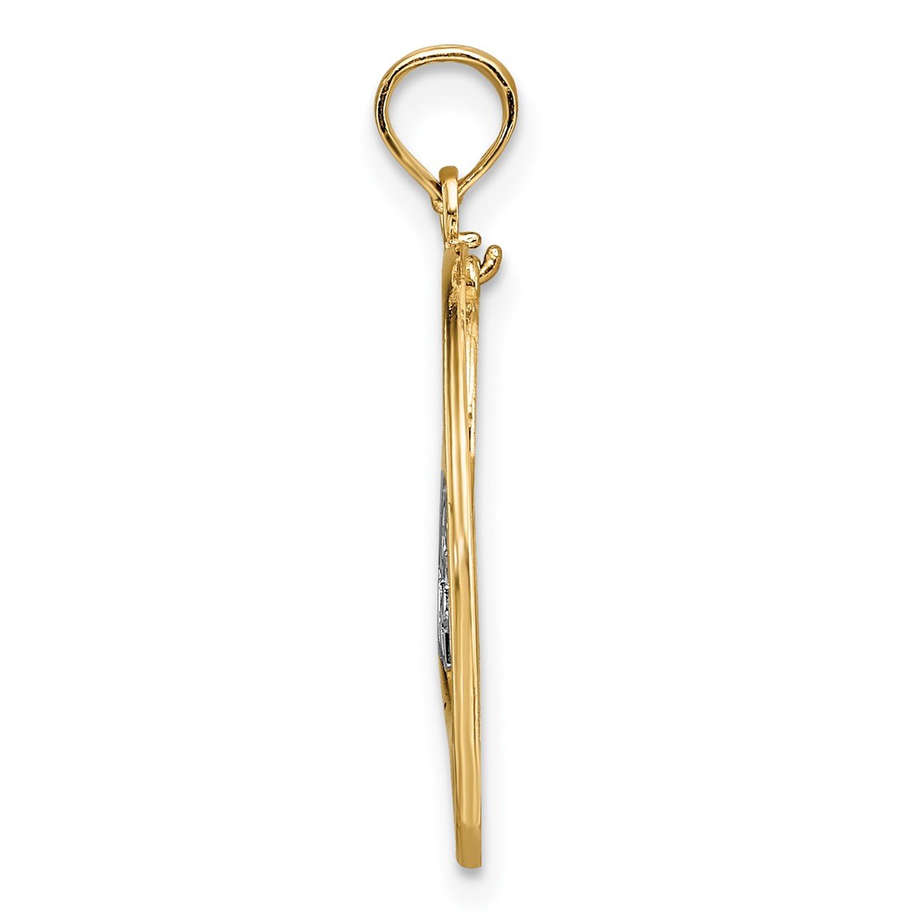 14k with Rhodium LIVE LOVE LAUGH Heart Dangling In Circle Charm-1