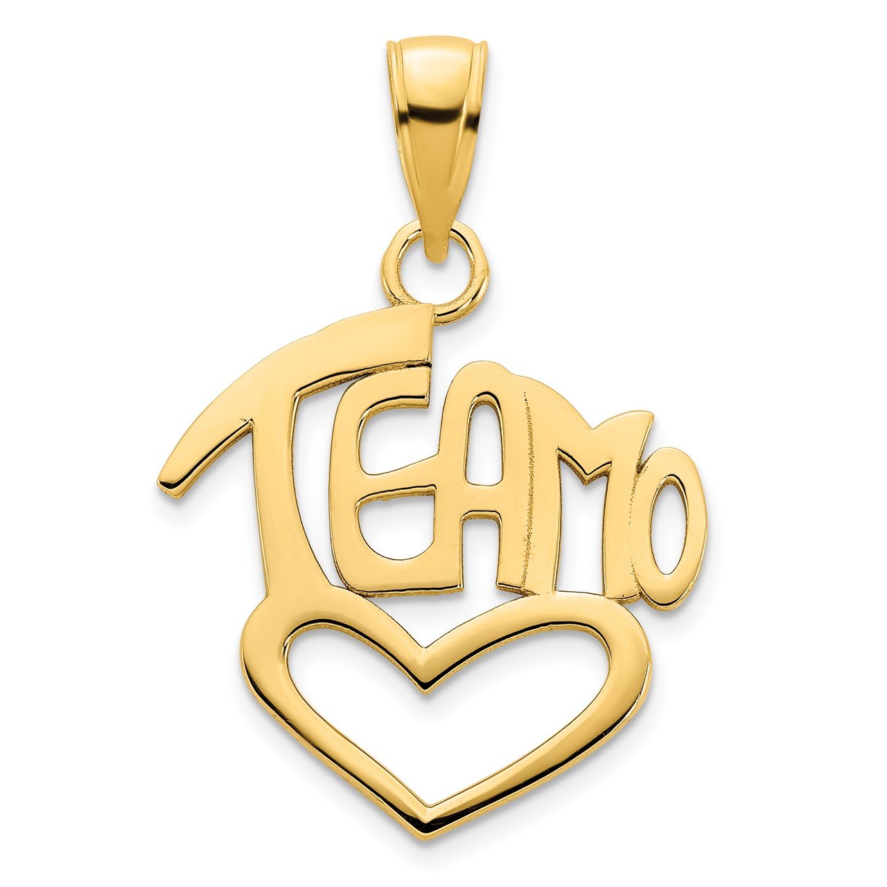 14k Teamo Heart Pendant
